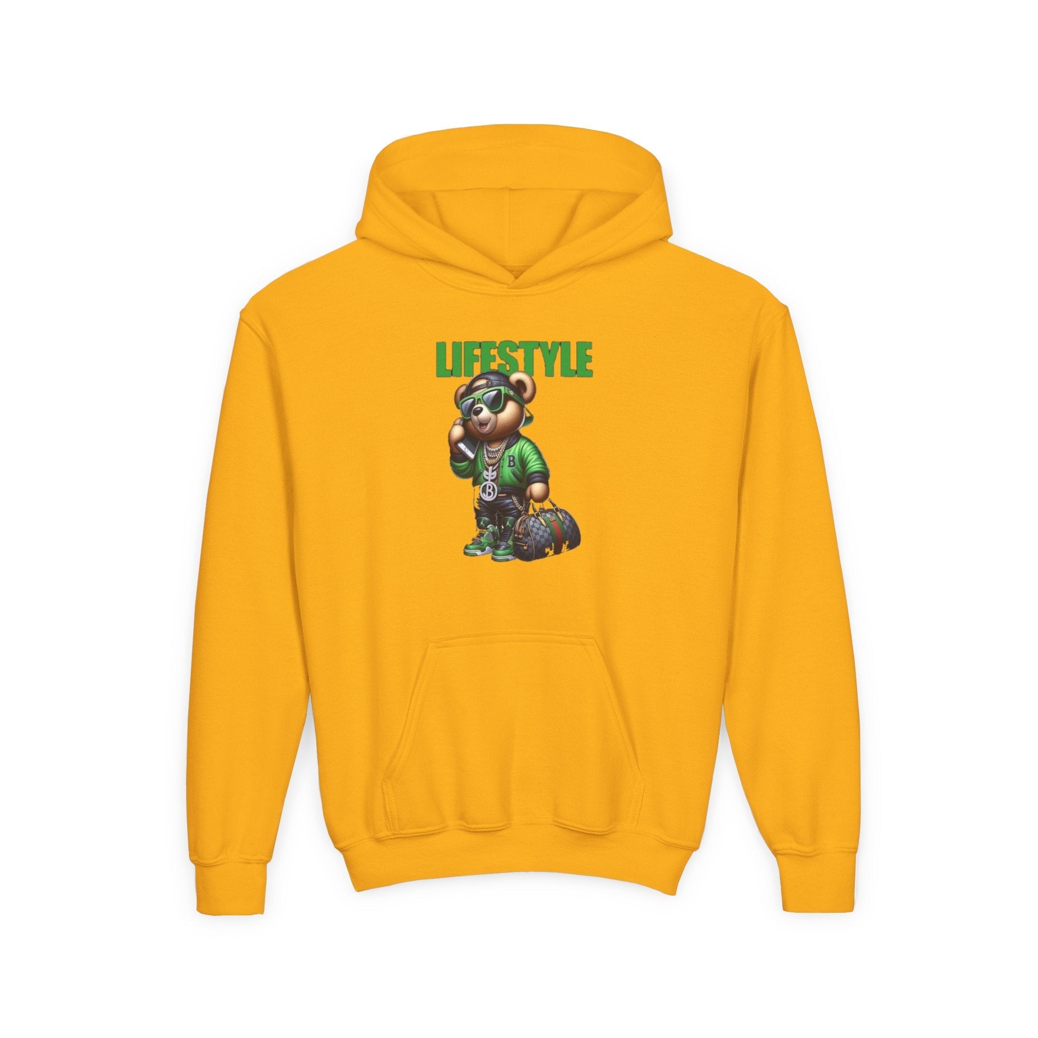 Youth Hooded Sweatshirt with Lifestyle Design - Cozy, Stylish, Fun Wear for Kids, Perfect for Casual Days, Gift Ideas, Streetwear Printify