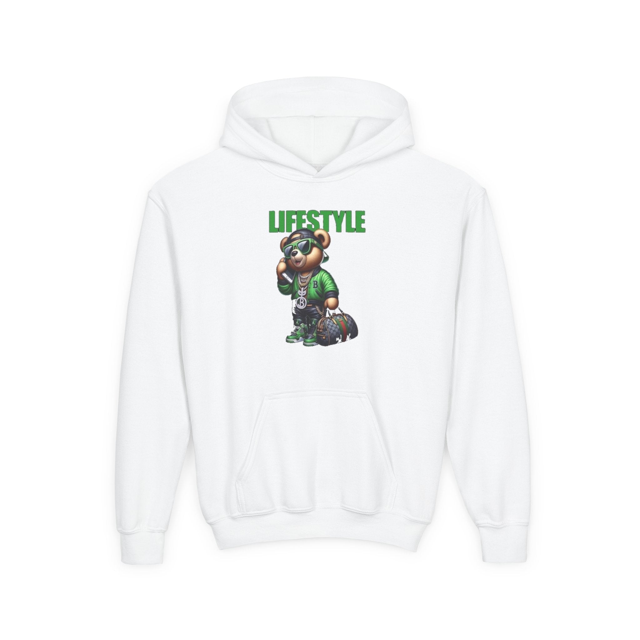 Youth Hooded Sweatshirt with Lifestyle Design - Cozy, Stylish, Fun Wear for Kids, Perfect for Casual Days, Gift Ideas, Streetwear Printify