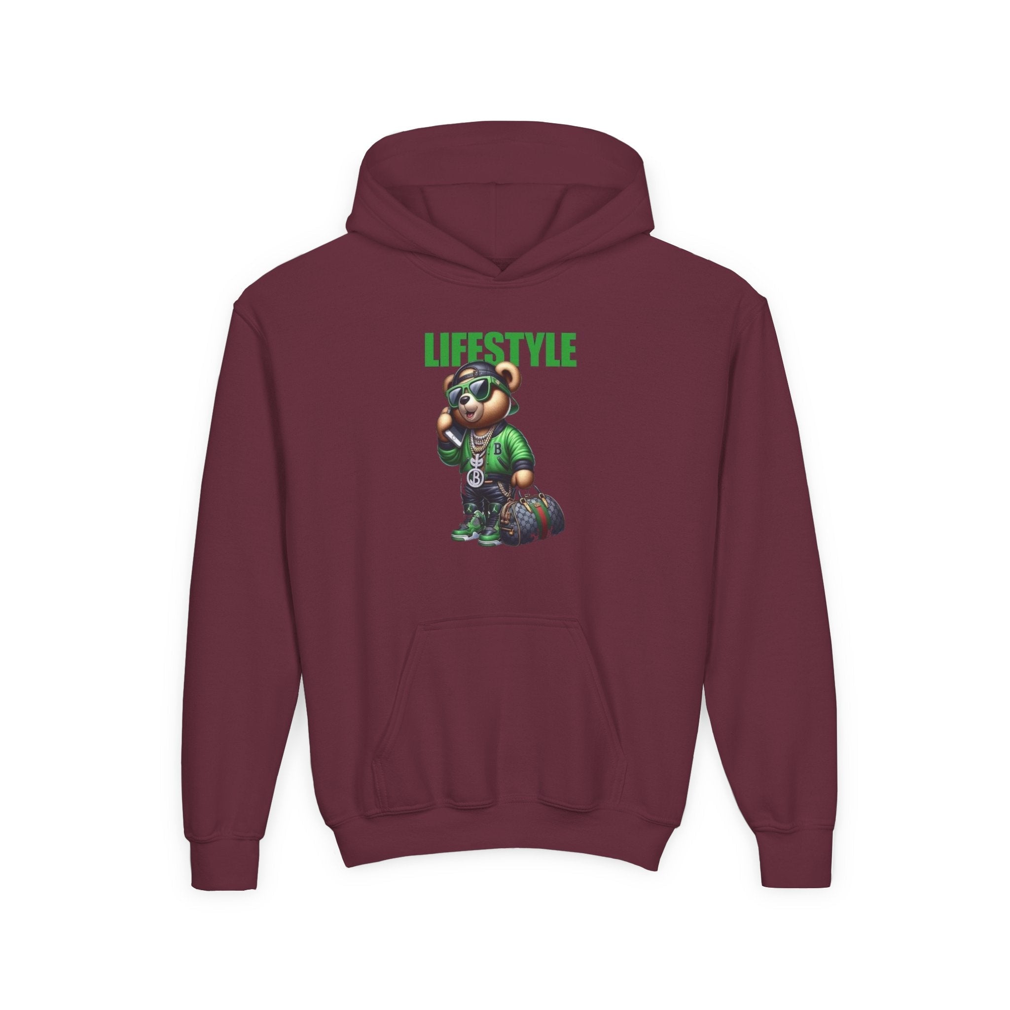 Youth Hooded Sweatshirt with Lifestyle Design - Cozy, Stylish, Fun Wear for Kids, Perfect for Casual Days, Gift Ideas, Streetwear Printify
