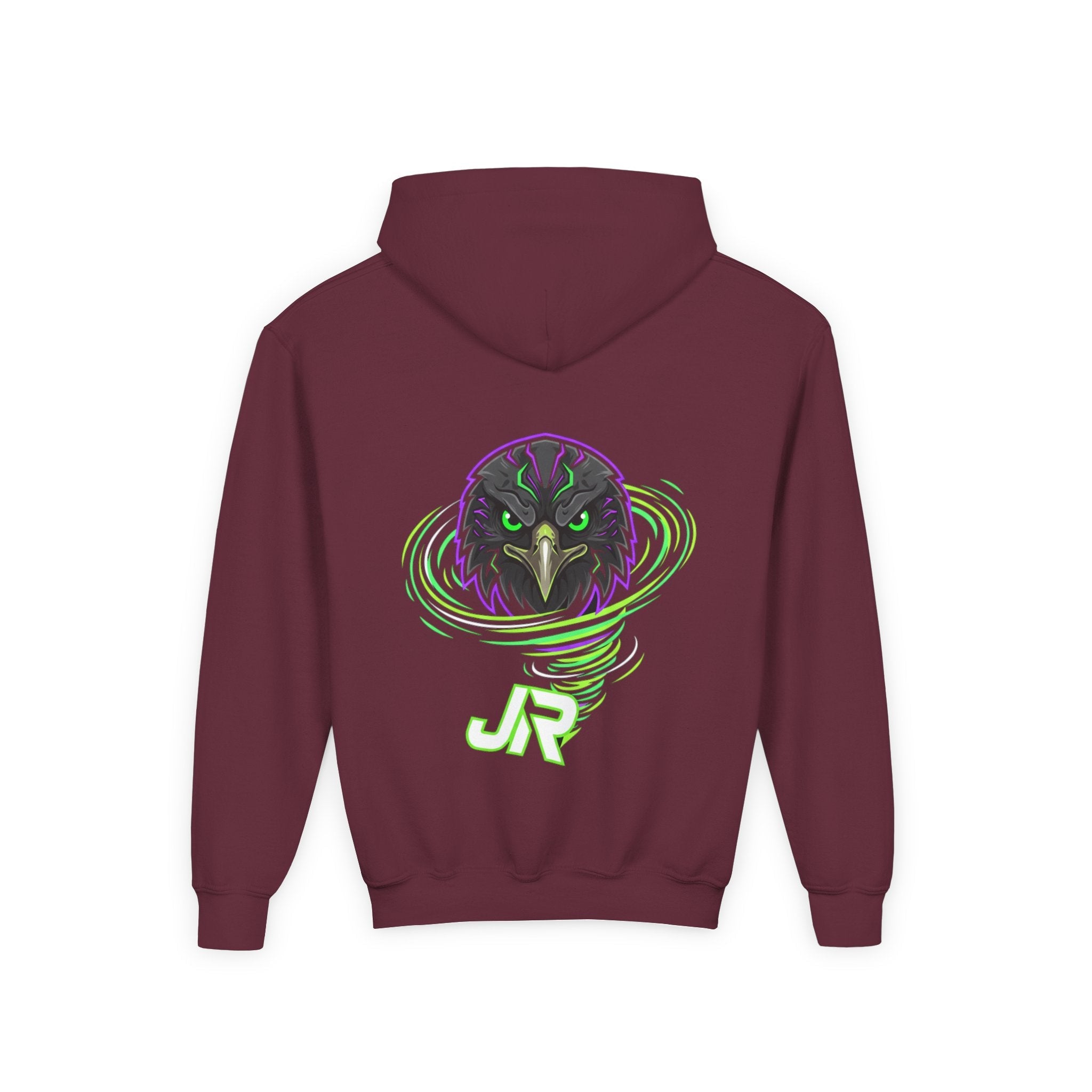 Youth Hoodie — Neon Raven Gamer Logo Hoodie (JR) Printify