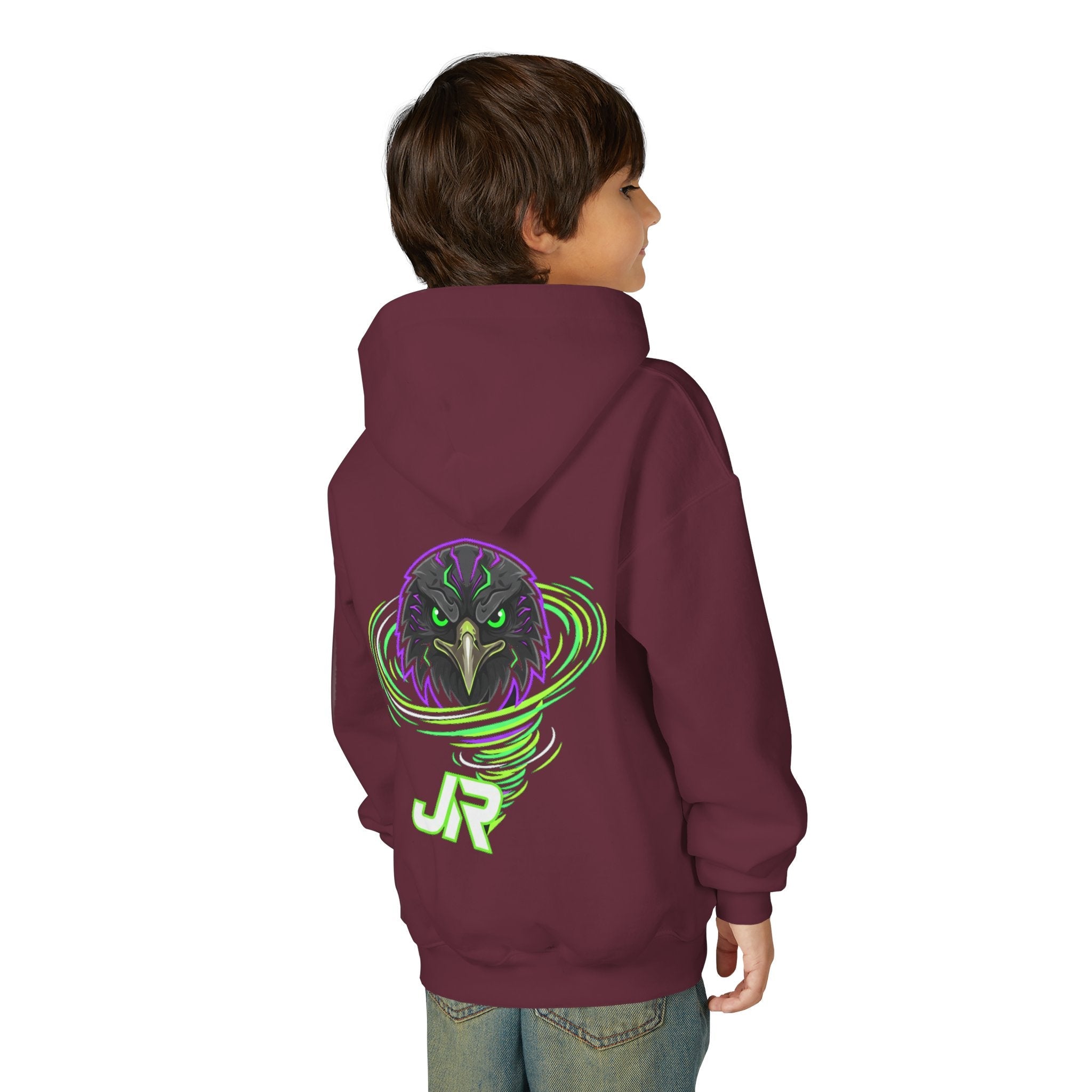 Youth Hoodie — Neon Raven Gamer Logo Hoodie (JR) Printify