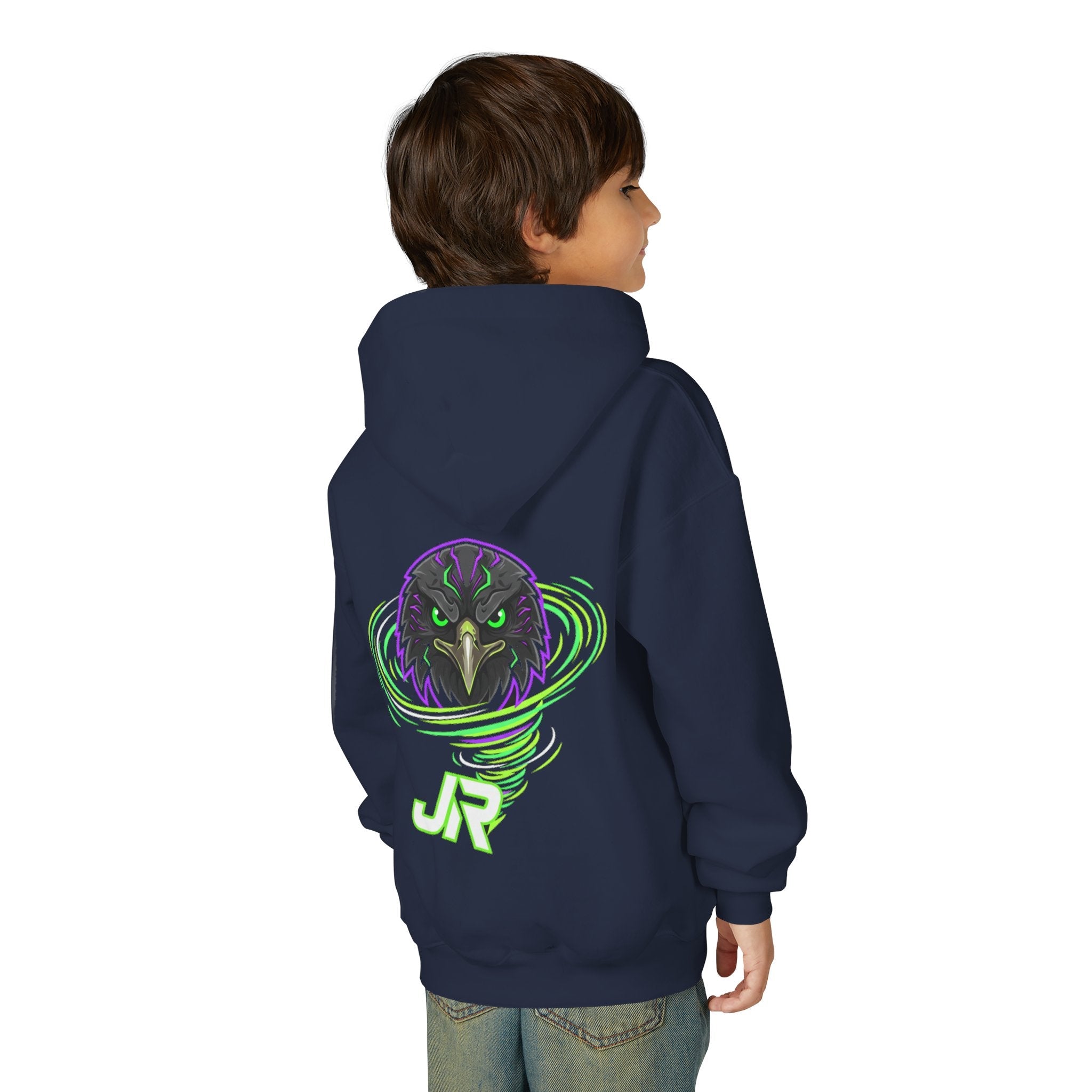 Youth Hoodie — Neon Raven Gamer Logo Hoodie (JR) Printify
