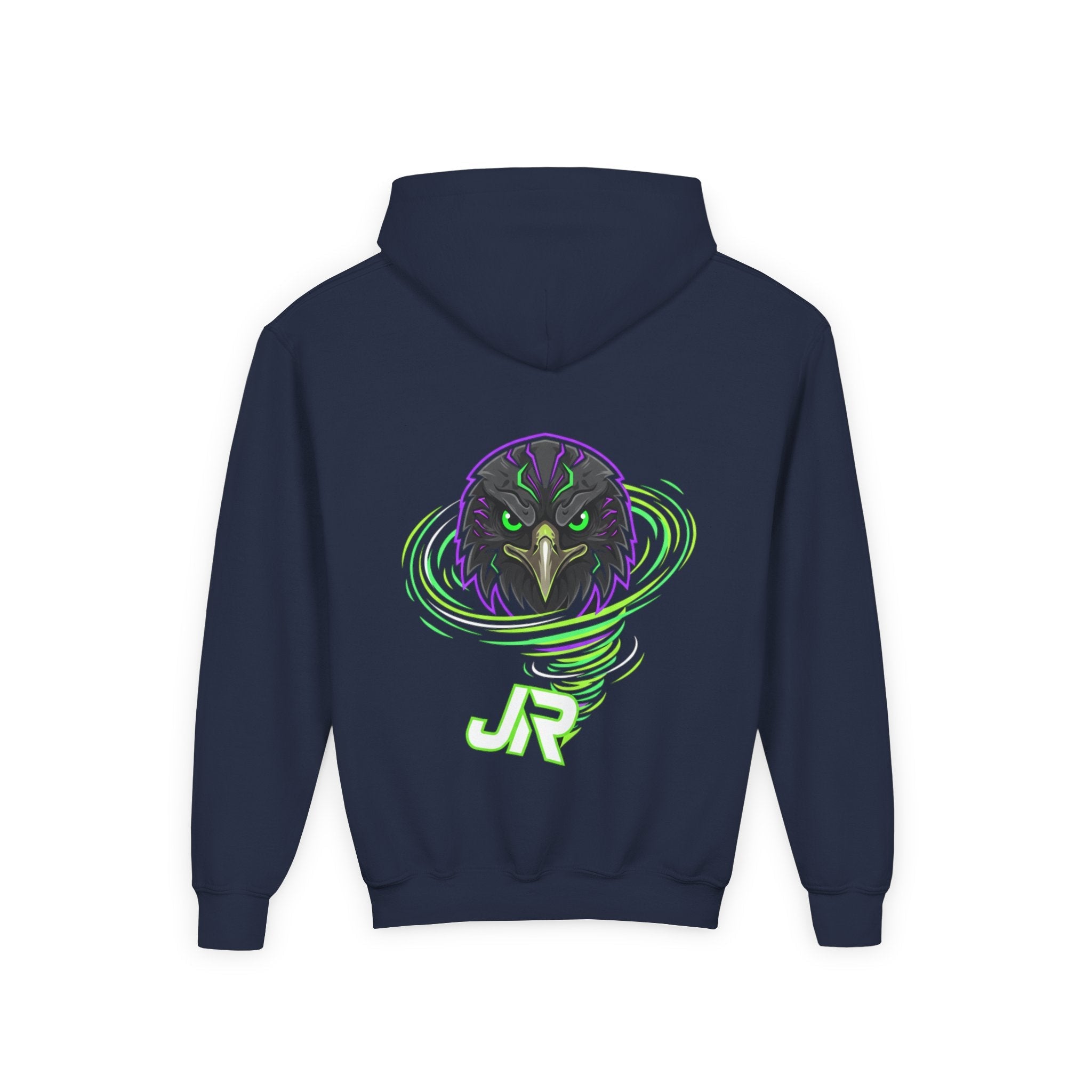 Youth Hoodie — Neon Raven Gamer Logo Hoodie (JR) Printify