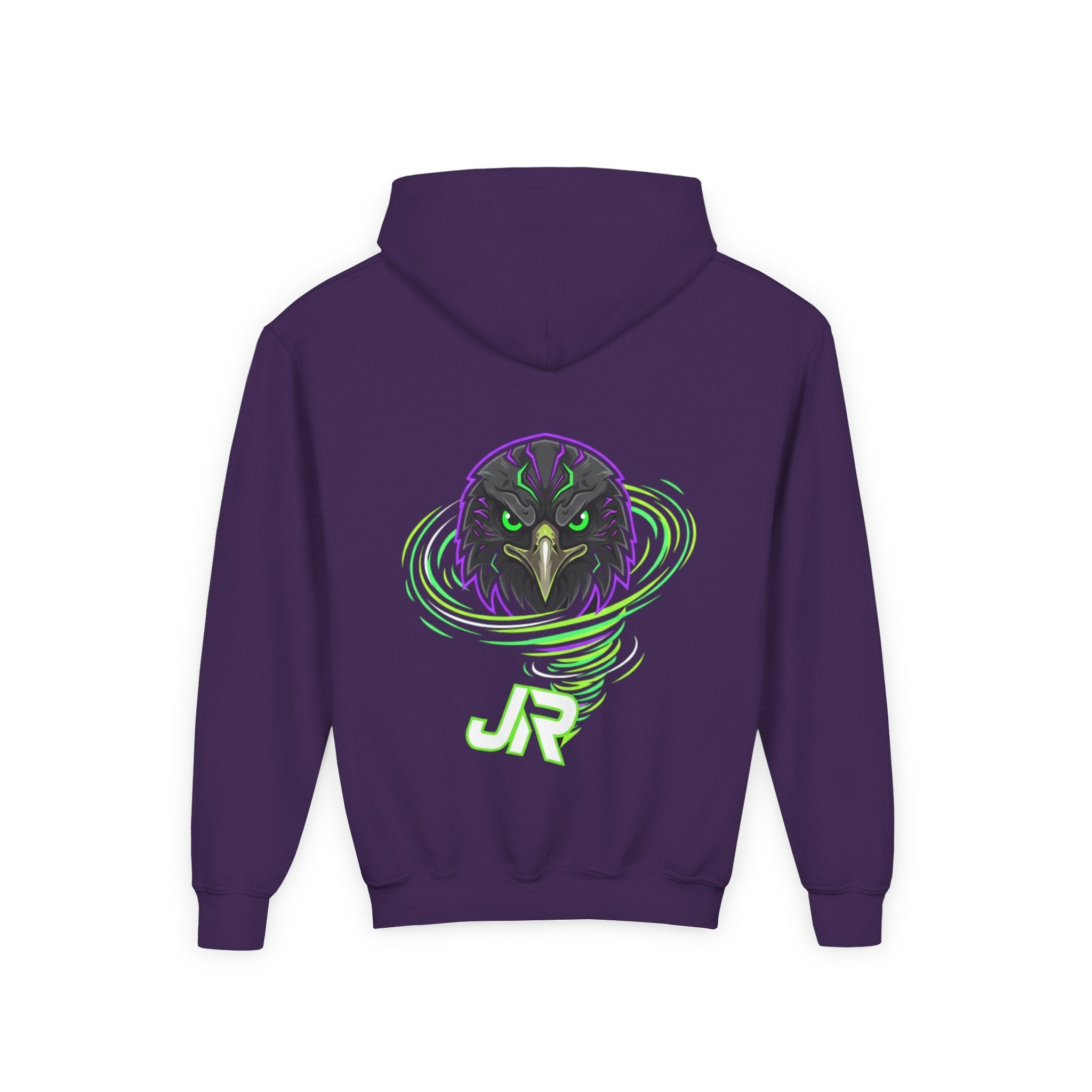 Youth Hoodie — Neon Raven Gamer Logo Hoodie (JR) Printify