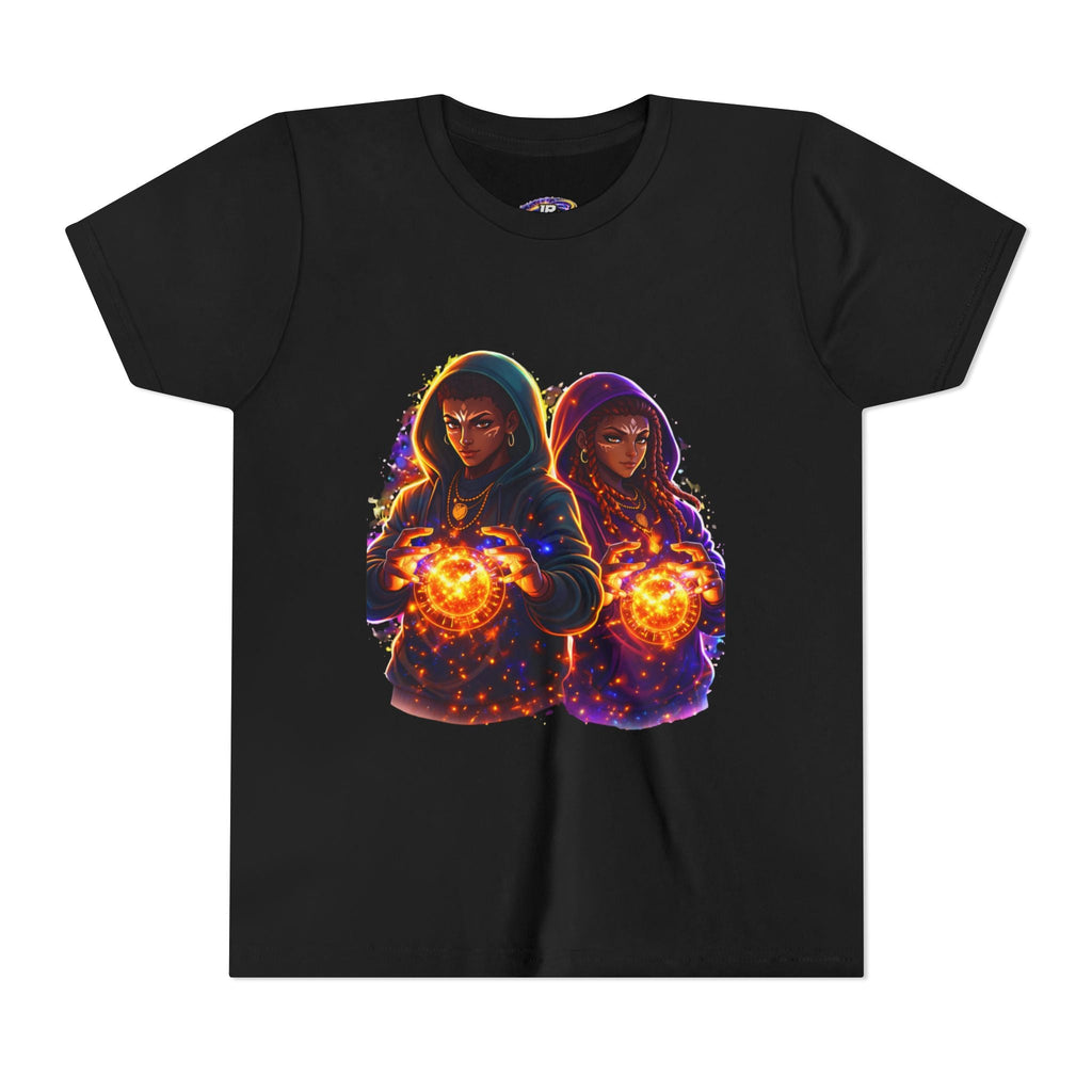 Youth Magic Duo Tee — Hooded Sorcerer Siblings Graphic Shirt Printify