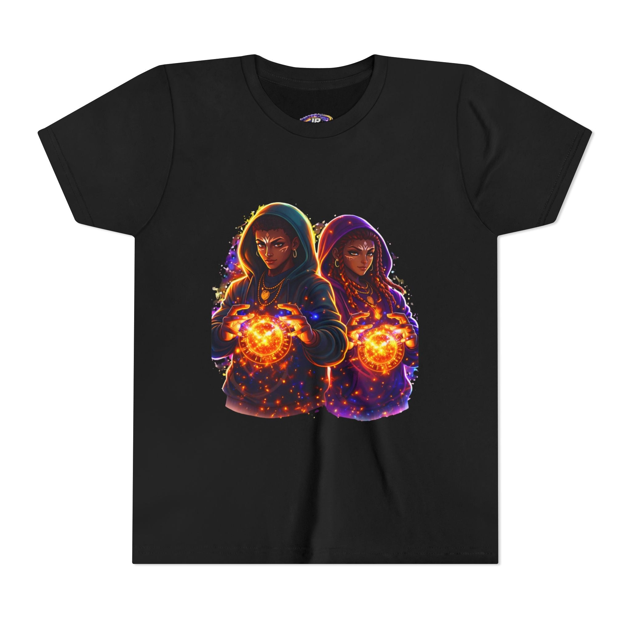 Youth Magic Duo Tee — Hooded Sorcerer Siblings Graphic Shirt Printify