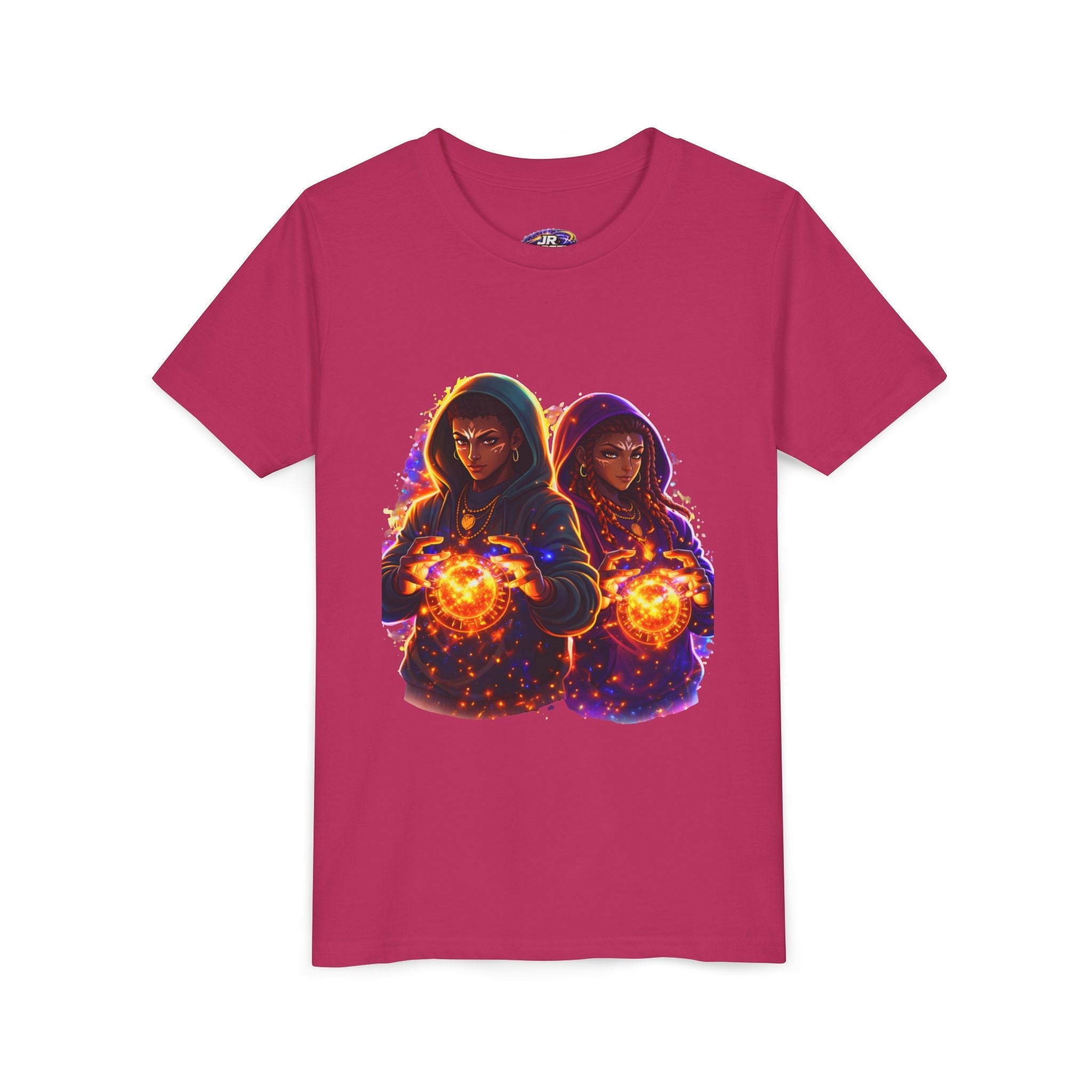 Youth Magic Duo Tee — Hooded Sorcerer Siblings Graphic Shirt Printify