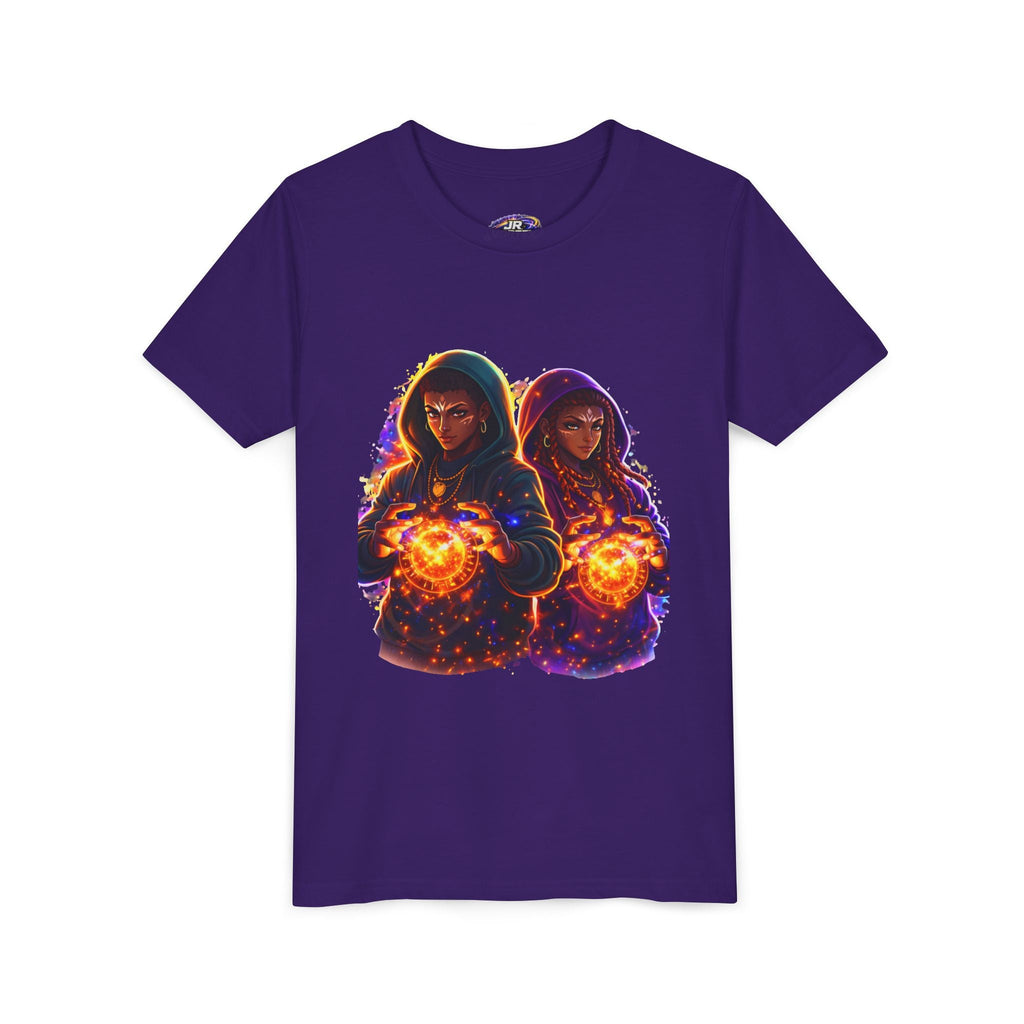 Youth Magic Duo Tee — Hooded Sorcerer Siblings Graphic Shirt Printify