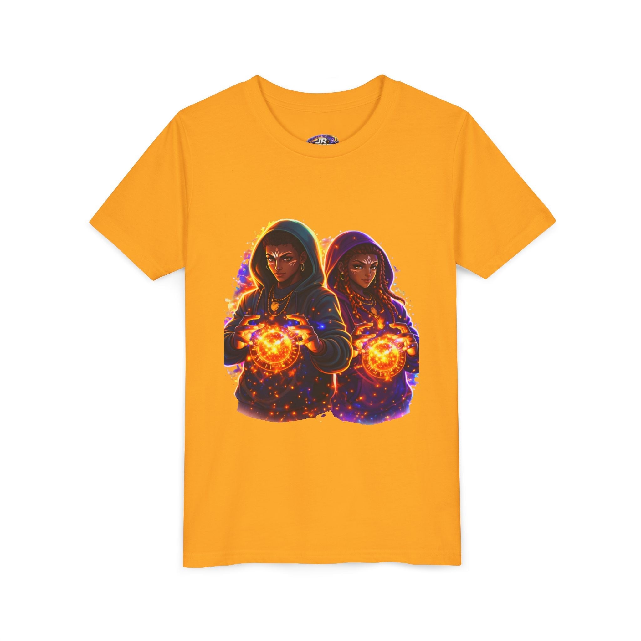 Youth Magic Duo Tee — Hooded Sorcerer Siblings Graphic Shirt Printify