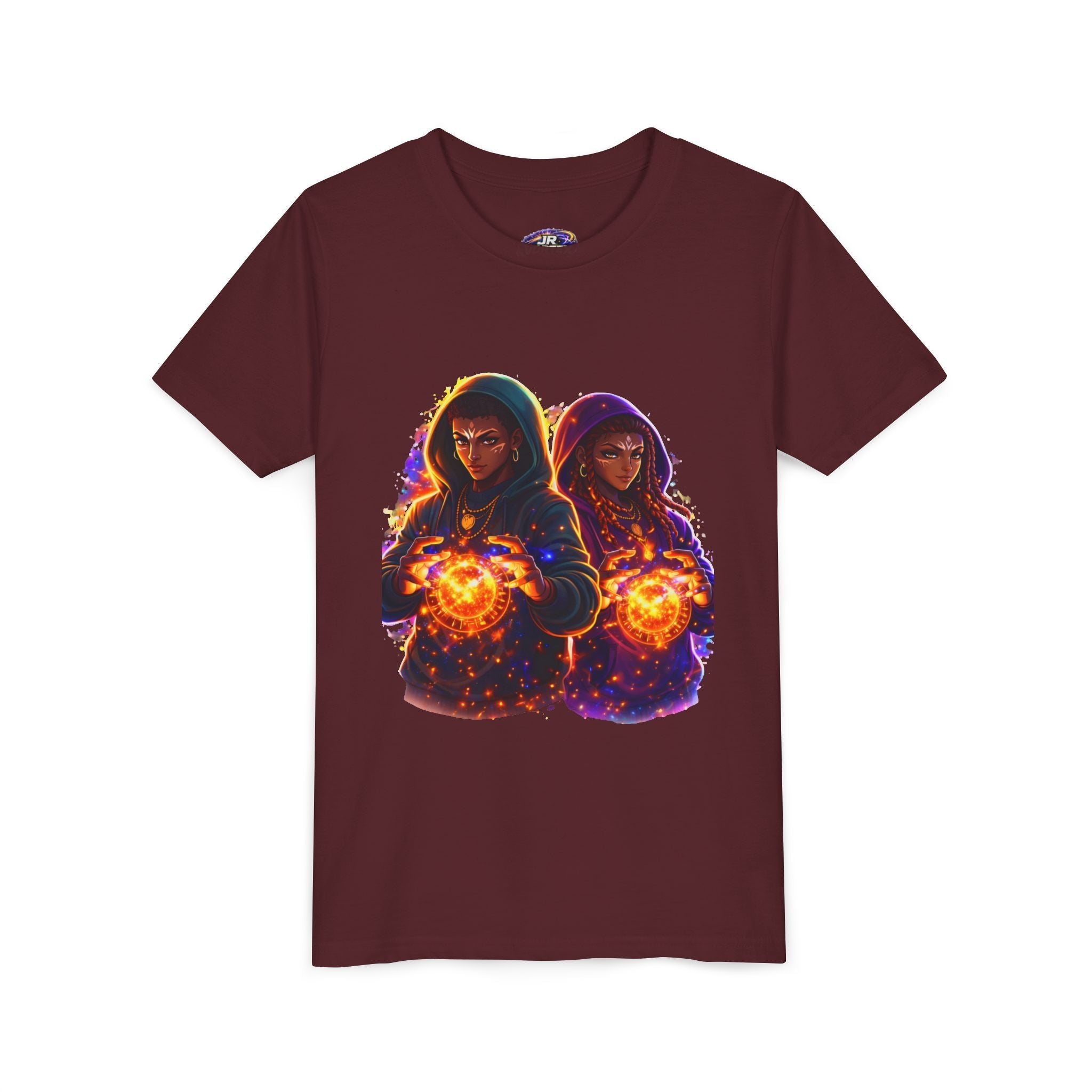 Youth Magic Duo Tee — Hooded Sorcerer Siblings Graphic Shirt Printify
